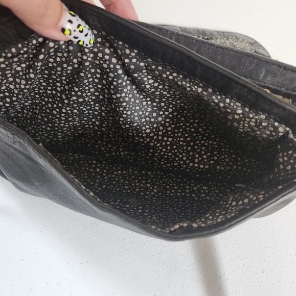 Liebeskind Berlin Sheep Leather Woven Shoulder Bag Crossbody Purse Black Boho - Picture 7 of 13